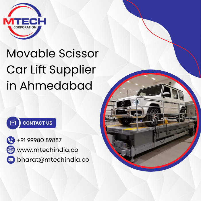 Movable Scissor Car Lift Supplier in Ahmedabad